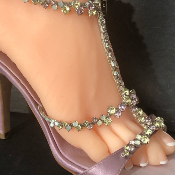 Giuseppe Zanotti lavender color high heels sandals with crystals Sz 8 eu 38 - Picture 9 of 16